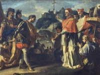 44a.- L\'incontro tra papa Zaccaria e re Ratchis - Opera di Solimena
